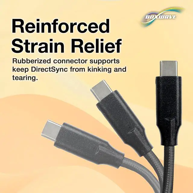Alt view image 7 of 7 - Cable Compatible with Elikliv EDM4 Coin Microscope (4.3 in) - DirectSync PD Cable (3ft) - USB-C to USB-C (100W), Type C Braided Charge and Fast Sync - Jet Black
