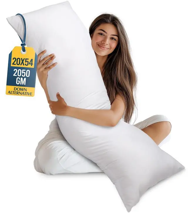 Main image of Full Body Pillow for Adults (White, 20 x 54 Inch), Long Pillow Insert for Sleeping, Ideal for Side Sleepers