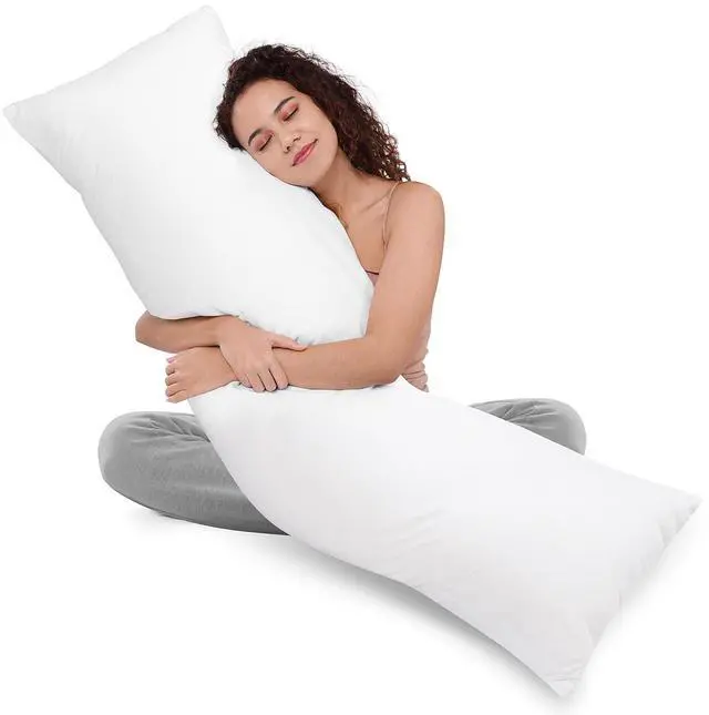 Alt view image 4 of 7 - Full Body Pillow for Adults (White, 20 x 54 Inch), Long Pillow Insert for Sleeping, Ideal for Side Sleepers