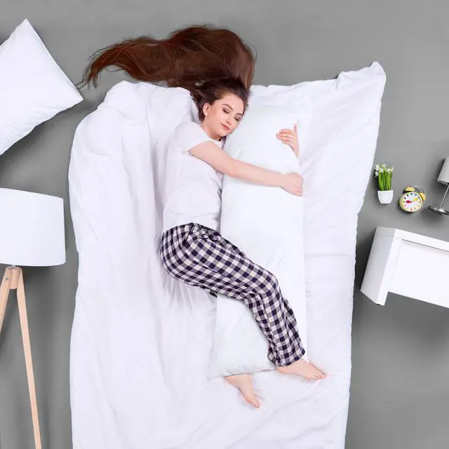 Alt view image 3 of 7 - Full Body Pillow for Adults (White, 20 x 54 Inch), Long Pillow Insert for Sleeping, Ideal for Side Sleepers