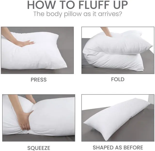 Alt view image 7 of 7 - Full Body Pillow for Adults (White, 20 x 54 Inch), Long Pillow Insert for Sleeping, Ideal for Side Sleepers