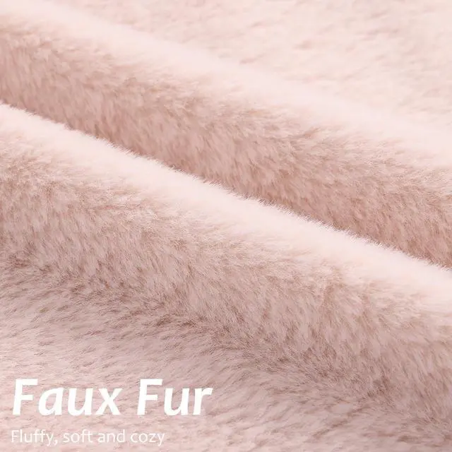 Alt view image 3 of 7 - Faux Fur Plush Throw Pillow Covers 18x18 Set of 2, Luxury Soft Fluffy Cozy Decorative Pillow Covers for Sofa, Couch, Living Room, Blush Pink