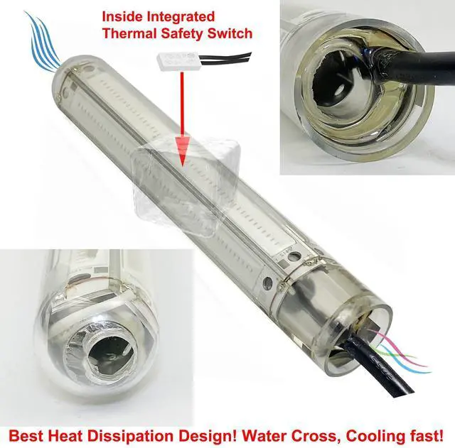 Alt view image 2 of 7 - DC12V 30W/50W 3500/6000Lumens COB LED Underwater Fishing Light Innovative Compact Design Submersible Fish Finder Lamp with 5M Cable (50W Green)