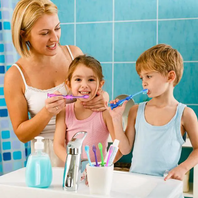 Alt view image 6 of 6 - Kids toothbrushes 6 Pack Set Soft Bristles Fun Lovely with Suction Cup, Includes Travel Covers, Animal toothbrushes for Kids Boys & Girls, Toddlers &Children Teeth