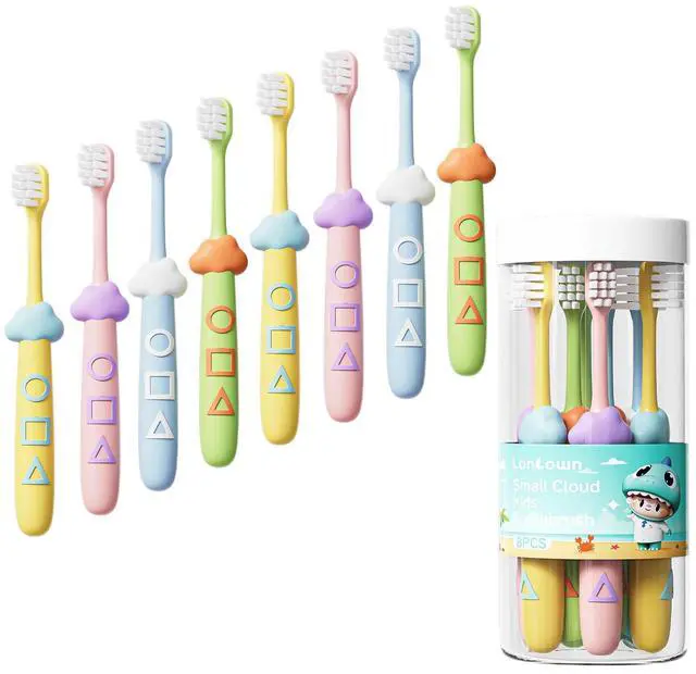 Main image of Kids Toothbrushes 8 Pack,Extra Soft Toddler Toothbrush Age 2-4,Cute Multicolor Boys Girls Child Toothbrush,Clean Kids Teeth,Bristles Not Easy to Shed