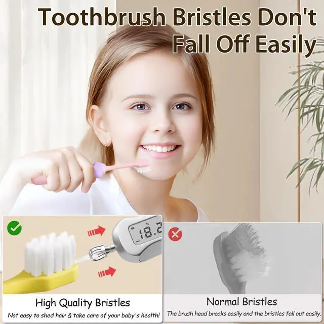 Alt view image 4 of 6 - Kids Toothbrushes 8 Pack,Extra Soft Toddler Toothbrush Age 2-4,Cute Multicolor Boys Girls Child Toothbrush,Clean Kids Teeth,Bristles Not Easy to Shed