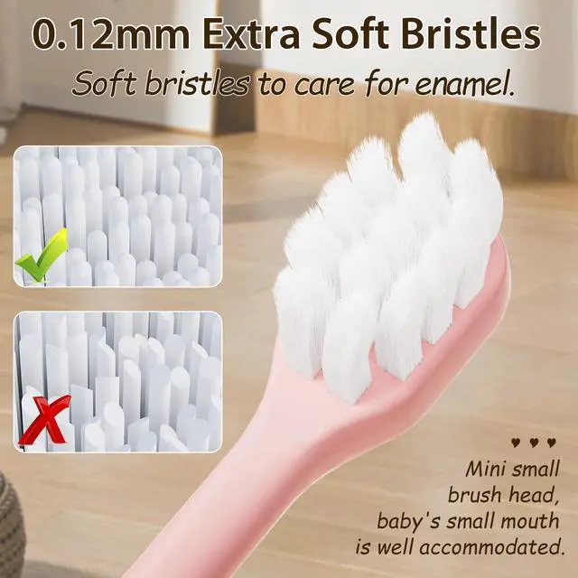 Alt view image 5 of 6 - Kids Toothbrushes 8 Pack,Extra Soft Toddler Toothbrush Age 2-4,Cute Multicolor Boys Girls Child Toothbrush,Clean Kids Teeth,Bristles Not Easy to Shed