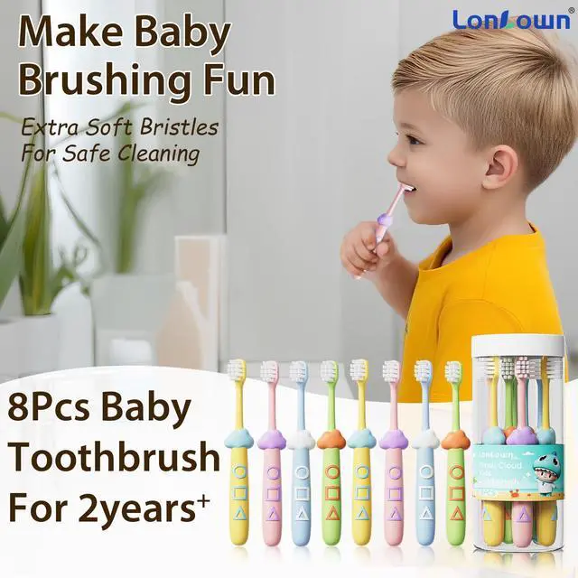 Alt view image 6 of 6 - Kids Toothbrushes 8 Pack,Extra Soft Toddler Toothbrush Age 2-4,Cute Multicolor Boys Girls Child Toothbrush,Clean Kids Teeth,Bristles Not Easy to Shed