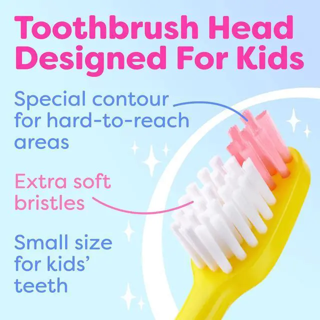 Alt view image 3 of 7 - Kids Toothbrush 4 Pack - Soft Bristles with Suction Cup - Toothbrush Kids, Child Sized Brush Heads, 3-10 Year Old Kid Toothbrush with Easy Storage - Toddler, Girl and Boy Set (4-Pack, Multi-Color)