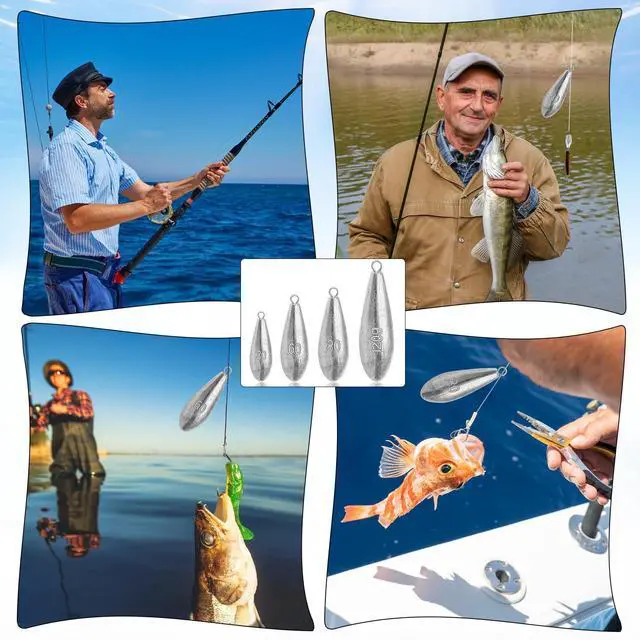 Alt view image 6 of 7 - Fishing Weights Sinkers Bank Fishing Lead Sinkers Bullet Fishing Weights Ocean Saltwater Surf Fishing Gear Fishing Assortment 1oz 2oz 3oz 4oz (1oz -10pcs)