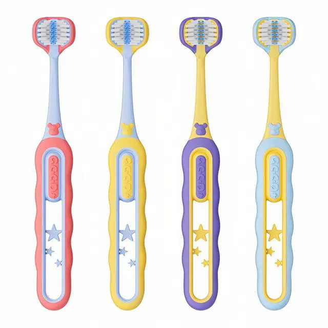 Main image of Soft Toddler Toothbrushes, Efficient 3 Sided Toothbrush, Baby Toothbrush 12 Months and up,Infant Toothbrush, Toddler Training Tooth brush for Ages 2-12 Years, Cleans All Sides-4 Pack (Patent)