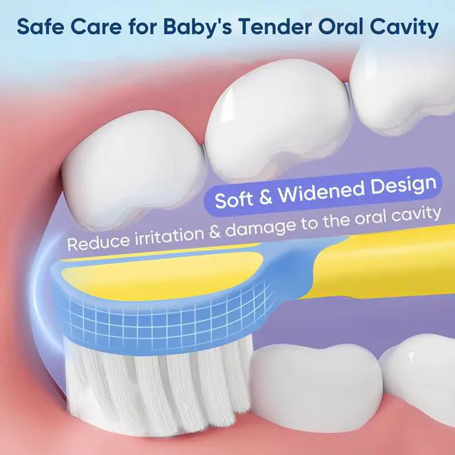 Alt view image 3 of 6 - Soft Toddler Toothbrushes, Efficient 3 Sided Toothbrush, Baby Toothbrush 12 Months and up,Infant Toothbrush, Toddler Training Tooth brush for Ages 2-12 Years, Cleans All Sides-4 Pack (Patent)