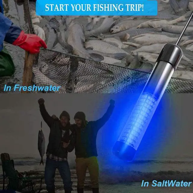 Alt view image 7 of 7 - Submersible Fish Finder, Underwater Lure Bait Light, Fish Attracting Lamp, Night Fishing Light, Boat Fishing Light, Pool Light 12V 10.8W 180 LEDs 1080 Luminous IP68 with 5M Cord (Blue)