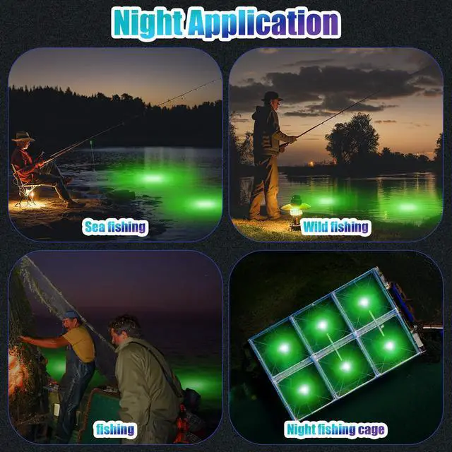 Alt view image 4 of 6 - 2 Pcs Adjustable 12V 15W Underwater Submersible Fishing Light Fishing Attracting Light LED Lure Bait Finder Lamp with 16.4ft Cord for Pool Boat Sea Crappie Squid Shad Shrimp(Green Glow)