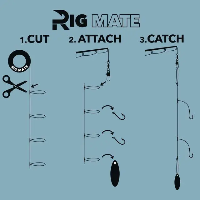 Alt view image 2 of 7 - 60 lb Pre-Tied Dropper Loop Rigs. Fishing Line Spool. Loops 18 Inches Apart with 5.5 Inch Loop Size. Perfect for Saltwater & Freshwater Fishing. Perfect for Snapper & Other Bottom Feeding Fish.