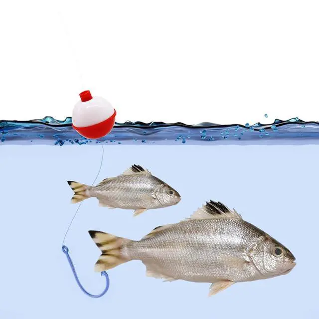 Alt view image 6 of 7 - 60 PCS Fishing Floats,Hard ABS Fishing Bobber Bulk,Push Button Round Buoy Floats for Fishing Tackle Accessories,1/1.5 Inch