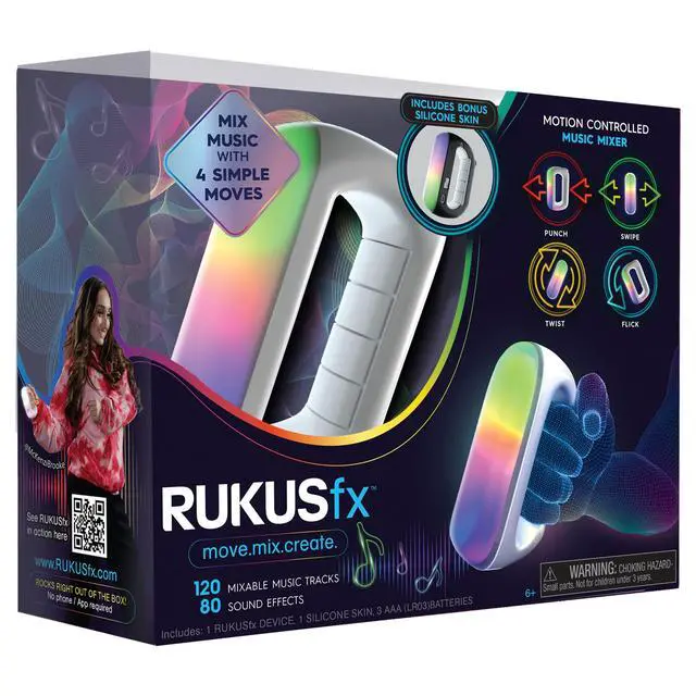 Alt view image 6 of 7 - RUKUS Just Play RUKUSfx Motion-Controlled Music Mixer, Lights and Sounds Music, with Bonus Skin, Multicolor