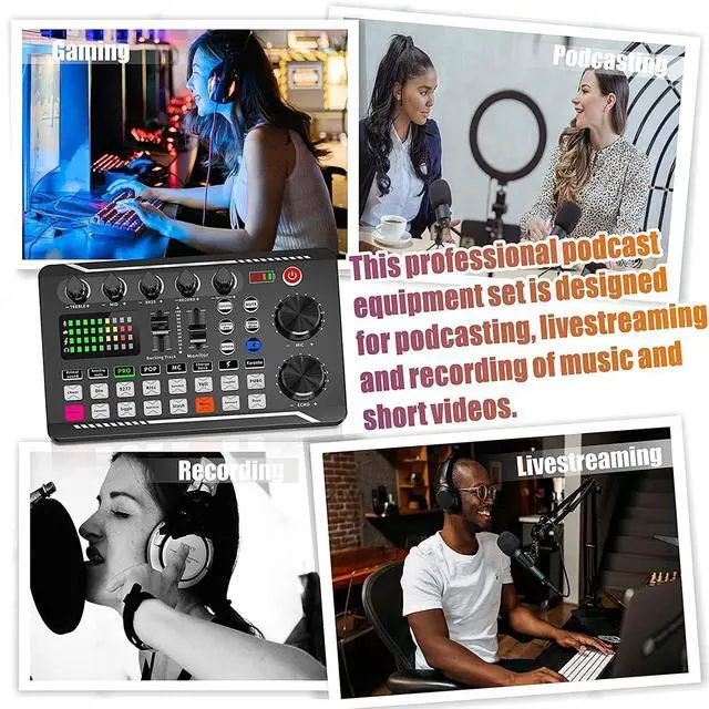 Alt view image 6 of 7 - Professional Audio Mixer, SINWE Live Sound Card and Audio Interface with DJ Mixer Effects and Voice Changer,Podcast Production Studio Equipment, Prefect for Streaming/Podcasting/Gaming