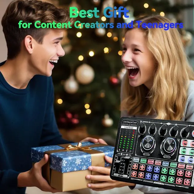Alt view image 7 of 7 - Podcast Sound Board - Music Sound Mixer with Effects, Audio Interface for PC Mac iPhone Android, Sound Card for Streaming Recording, DJ Mixer for Beginners (F999 Classic)