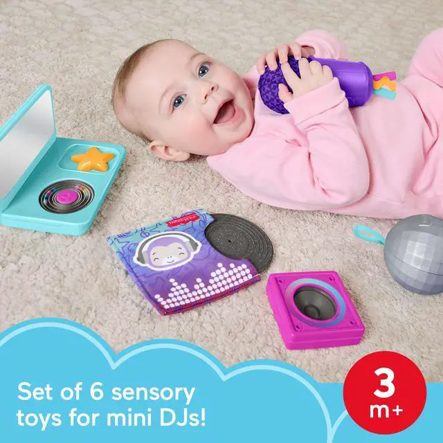 Alt view image 2 of 6 - Baby Toys Mini Me Moments DJ Set, 6-Piece Newborn Sensory Activities for Developmental Play Infants Ages 3+ Months