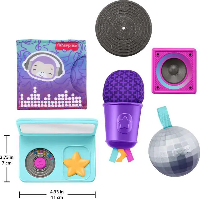 Alt view image 6 of 6 - Baby Toys Mini Me Moments DJ Set, 6-Piece Newborn Sensory Activities for Developmental Play Infants Ages 3+ Months