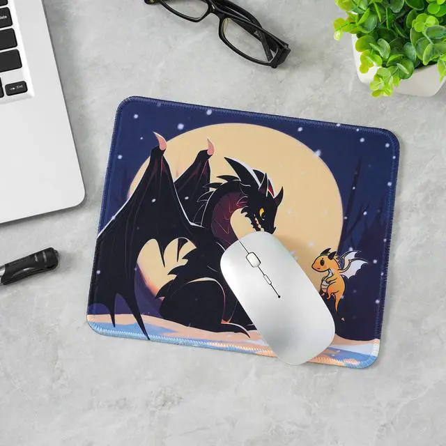 Alt view image 6 of 7 - Dragon Mouse Pad, Cute and Cool Square Mousepad,9.5 X 7.9 Inch Waterproof Non-Slip Rubber Mouse Pad for Home, Office,for Wireless Mouse,Gaming Mouse Pads. (dragon1)