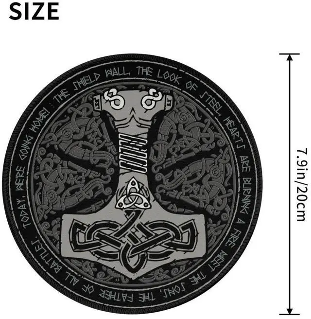 Alt view image 2 of 7 - Cool Hammer Magic Traditional Round Mouse Pad, Small Gaming Mousepad with Stitched Edge, Non-Slip Rubber Base Mouse Mat Office Desk Accessories for Laptop Computer Decor 7.9 X 7.9 Inch