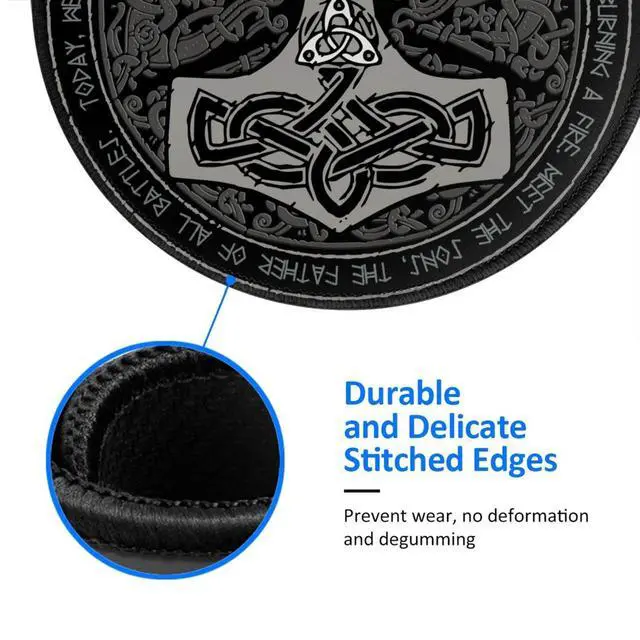Alt view image 4 of 7 - Cool Hammer Magic Traditional Round Mouse Pad, Small Gaming Mousepad with Stitched Edge, Non-Slip Rubber Base Mouse Mat Office Desk Accessories for Laptop Computer Decor 7.9 X 7.9 Inch
