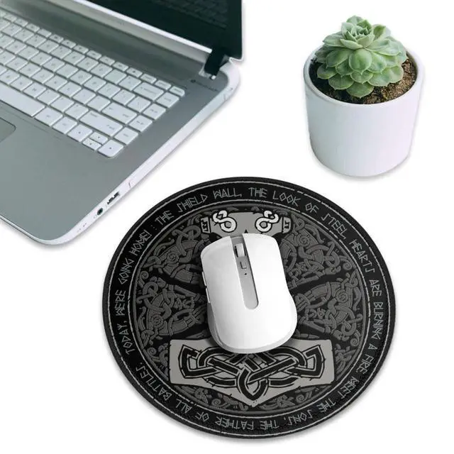 Alt view image 7 of 7 - Cool Hammer Magic Traditional Round Mouse Pad, Small Gaming Mousepad with Stitched Edge, Non-Slip Rubber Base Mouse Mat Office Desk Accessories for Laptop Computer Decor 7.9 X 7.9 Inch