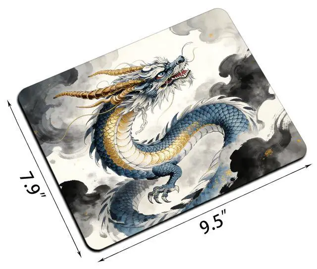 Alt view image 2 of 7 - Cartoon Painting Anime Dragon Mouse Pads for Desk, Portable Computer Mouse Pad Small Square Mousepad, Non-Slip Rubber Base Design for Office Desk Accessories 9.5" x 7.9"