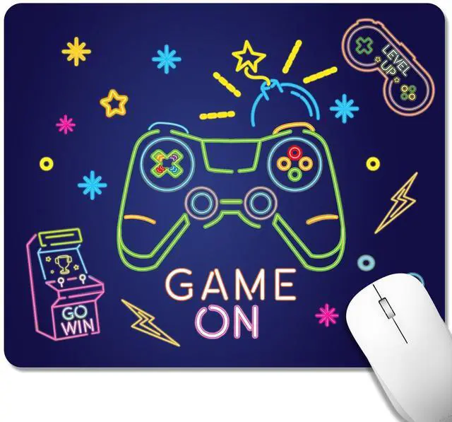 Main image of Mouse Pad,Computer Mouse Pad 9.5 x 7.9 inch,Easy Gliding Waterproof Mousepad with Stitched Edges,Non-Slip Rubber Base Small Mouse Mat for Laptop,Desk & Gaming -Game On