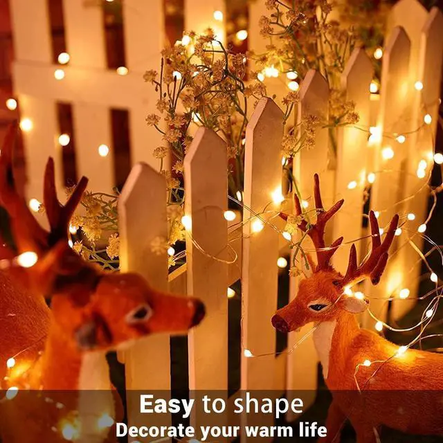 Alt view image 3 of 7 - 6 Pack Fairy Lights Battery Operated with Timer Silver Wire Mini 13FT 40LED Waterproof Cuttable Twinkle Christmas String Lights for Home Bedroom Wedding DIY Centerpiece Birthday (Warm White)