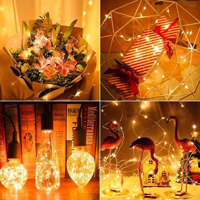Alt view image 4 of 7 - 6 Pack Fairy Lights Battery Operated with Timer Silver Wire Mini 13FT 40LED Waterproof Cuttable Twinkle Christmas String Lights for Home Bedroom Wedding DIY Centerpiece Birthday (Warm White)