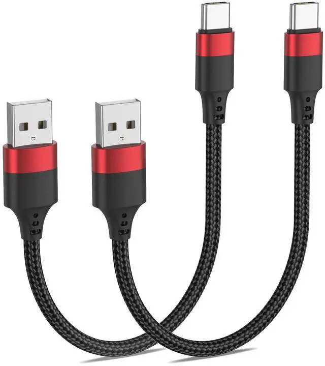 Main image of 6 Inch USB to USB C Cable, 2 Pack Short Fast Charging Cord Type C, 0.5ft USB A to USB C Cable for iPhone 17 16 15 Pro, Samsung Galaxy S25 S24 S23, Google Pixel 10, Moto G