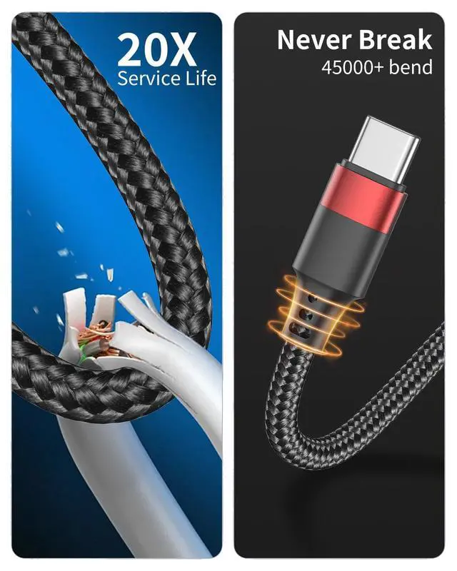 Alt view image 4 of 6 - 6 Inch USB to USB C Cable, 2 Pack Short Fast Charging Cord Type C, 0.5ft USB A to USB C Cable for iPhone 17 16 15 Pro, Samsung Galaxy S25 S24 S23, Google Pixel 10, Moto G