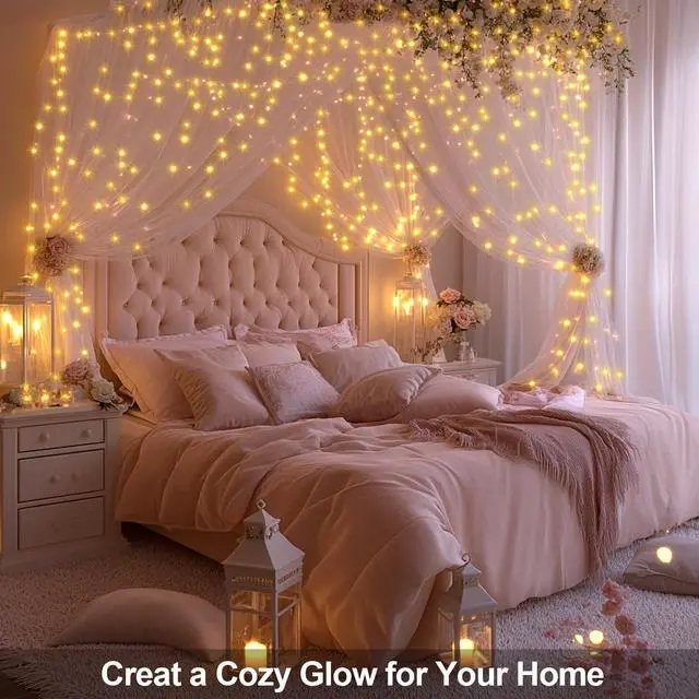Alt view image 7 of 7 - 2 Pack Battery Fairy Lights 100 LED 33Ft Silver Wire Christmas Lights Timer