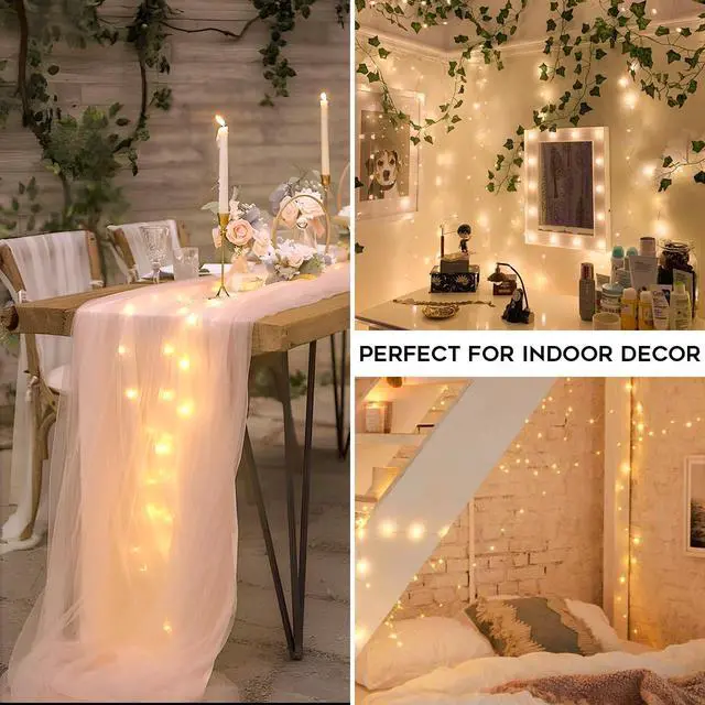 Alt view image 4 of 7 - Fairy Lights Battery Operated 33ft 100 LED String Lights Remote