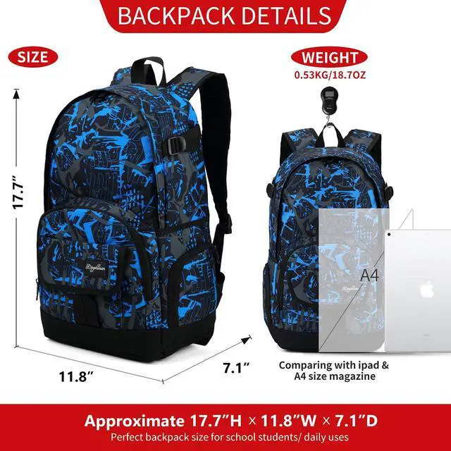 Alt view image 3 of 6 - School Backpack Travel Bag for Men & Women Lightweight College