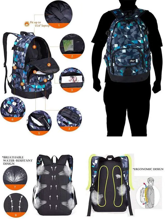 Alt view image 6 of 6 - School Backpack Travel Bag for Men & Women Lightweight College