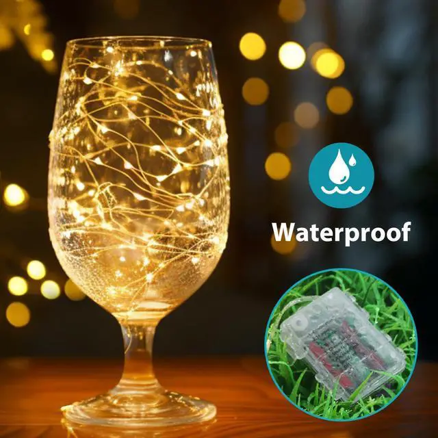 Alt view image 2 of 7 - 2 Pack 39FT Fairy Lights Battery Operated with Timer & Remote, Waterproof 120 LED Twinkle String Lights Outdoor Indoor 8 Modes for Bedroom Party Indoor Mason, Warm White