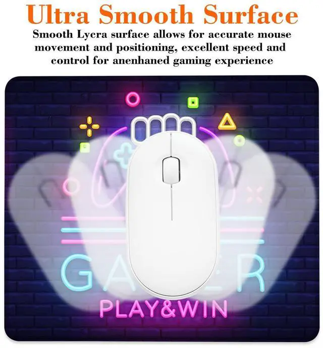 Alt view image 3 of 7 - Mouse Pad Gamer Light Board Square Mousepad Desk Mat with Non Slip Rubber Base, Stitched Edge Mouse Mat Desk Pad for Work Game Office, 9.5x8 Inches