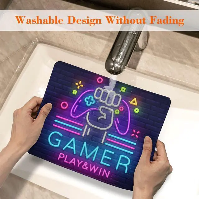 Alt view image 5 of 7 - Mouse Pad Gamer Light Board Square Mousepad Desk Mat with Non Slip Rubber Base, Stitched Edge Mouse Mat Desk Pad for Work Game Office, 9.5x8 Inches