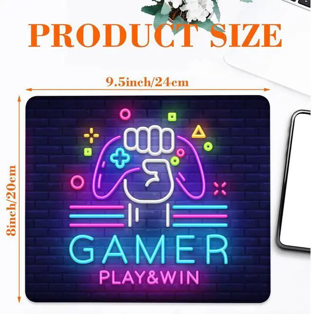 Alt view image 2 of 7 - Mouse Pad Gamer Light Board Square Mousepad Desk Mat with Non Slip Rubber Base, Stitched Edge Mouse Mat Desk Pad for Work Game Office, 9.5x8 Inches