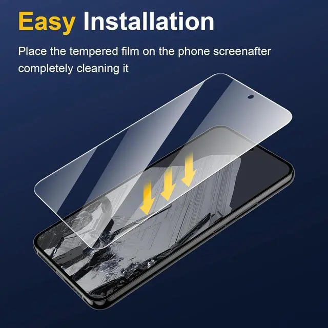 Alt view image 5 of 7 - 2 Pack for Google Pixel 8A Screen Protector, Tempered Glass for Pixel 8A,9H Hardness Auto Installation Scratch Resistant Bubble Free 6.1 inches-Transparent