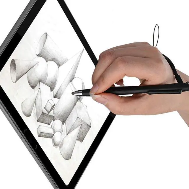 Alt view image 4 of 6 - 2 Pcs Portable Spring Rope Stylus Pen, Scratch Proof Pen with Stylus Tip Touch Pen for Touchscreen, Stylus Pen for Touch Screens Touch Pen for Drawing, Sketching and Note-Taking(Black)