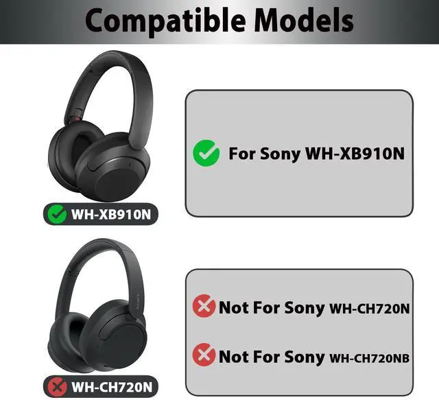 Alt view image 2 of 7 - WH-XB910N Replacement Ear Pads, Upgrade Cooling Gel Earpads Cushions for Sony WH-XB910N Noise Cancelling Headphones, Ear Pads Cushions with Soft Memory Foam and Buckle(Black)