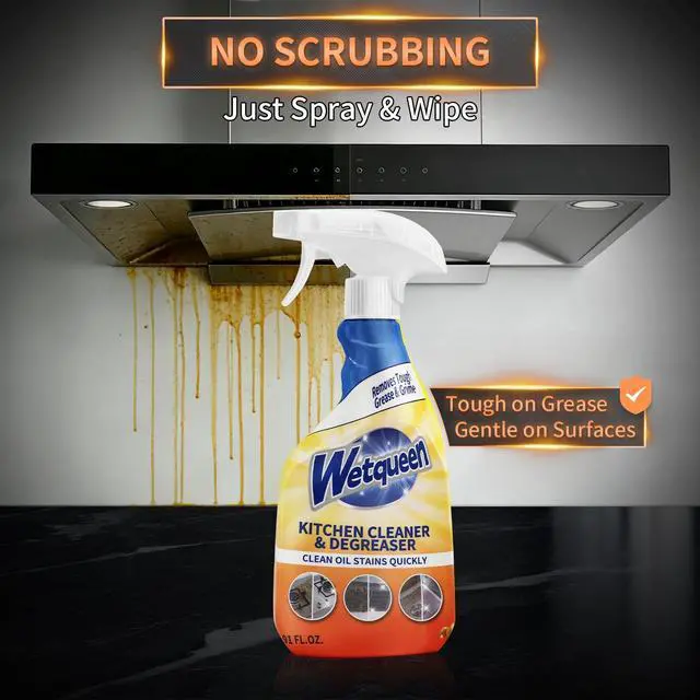 Alt view image 2 of 7 - All Purpose Cleaner Spray, Heavy Duty Kitchen Degreaser Foam & Stubborn Stain Remover for Kitchen, Household, Oven, Stove, Range Hood, Tiles, Dual-Spray Nozzle, Lemon Scent, 16.91 Fl Oz