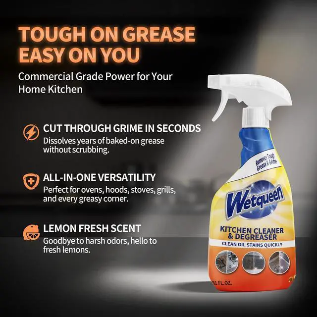 Alt view image 7 of 7 - All Purpose Cleaner Spray, Heavy Duty Kitchen Degreaser Foam & Stubborn Stain Remover for Kitchen, Household, Oven, Stove, Range Hood, Tiles, Dual-Spray Nozzle, Lemon Scent, 16.91 Fl Oz