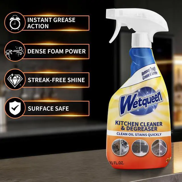 Alt view image 3 of 7 - All Purpose Cleaner Spray, Heavy Duty Kitchen Degreaser Foam & Stubborn Stain Remover for Kitchen, Household, Oven, Stove, Range Hood, Tiles, Dual-Spray Nozzle, Lemon Scent, 16.91 Fl Oz