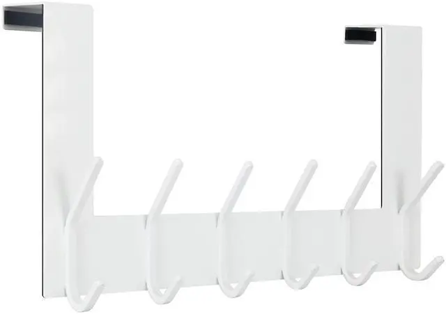 Main image of Over The Door Hooks,Over Door Towel Rack,Door Hanger,Door Coat Hanger,Door Coat Rack,Door Hooks for Hanging Clothes,Back of Door,White